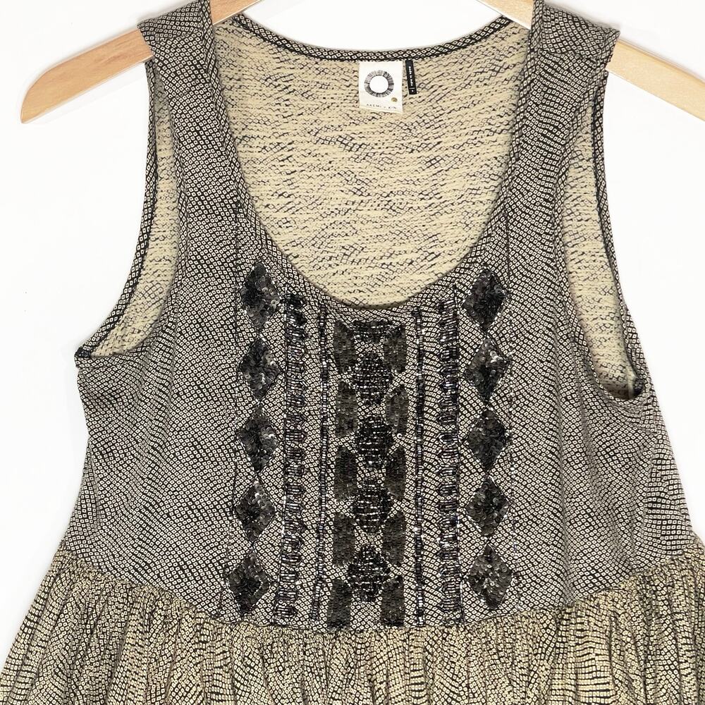 ANTHROPOLOGIE AKEMI + KIN Women’s Sequined Ruffle Peplum tank top - Picture 4 of 5